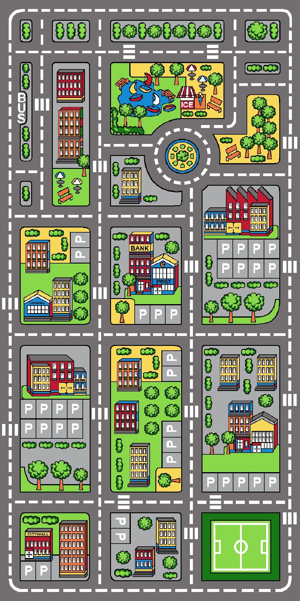 City Kids Car Mat in Size 100cm x 200cm