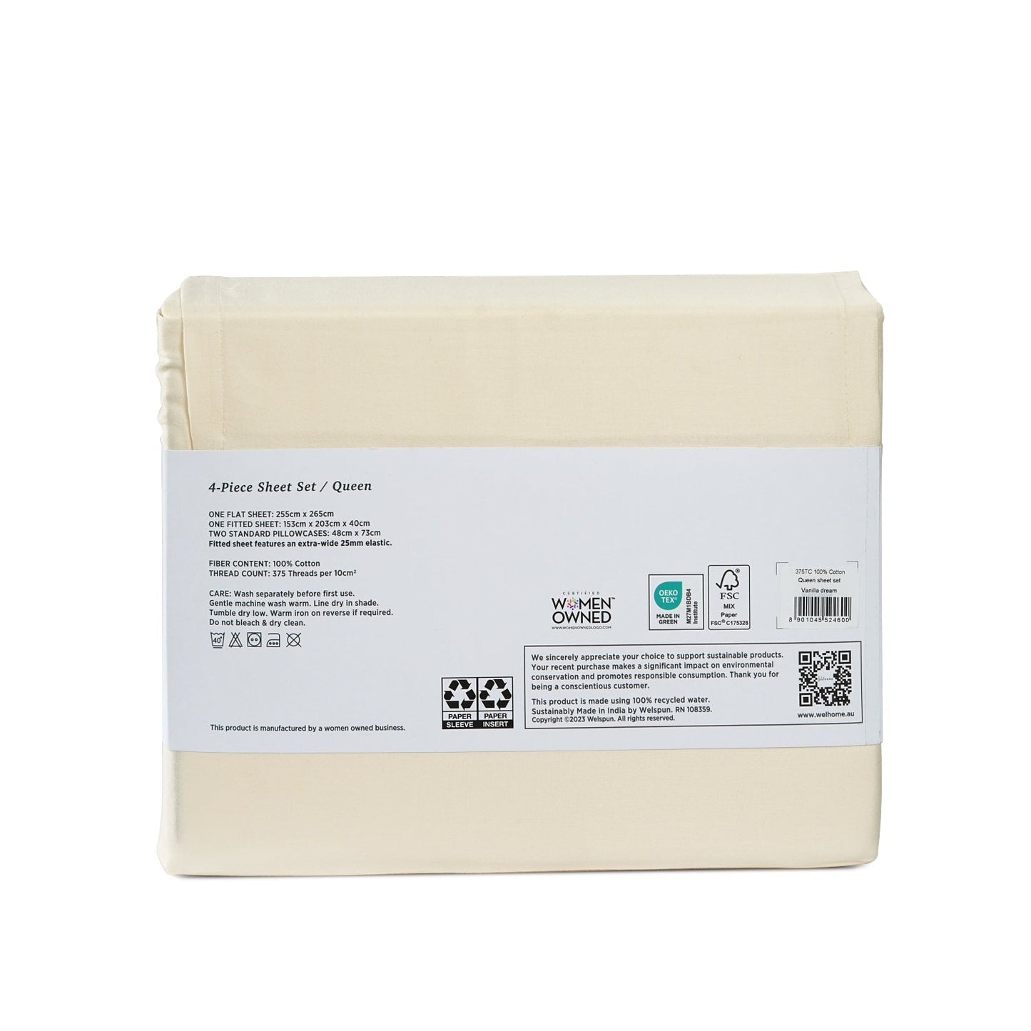 375 Thread Count 100% Cotton Bed Sheets375TC Cotton Bed Sheet Set