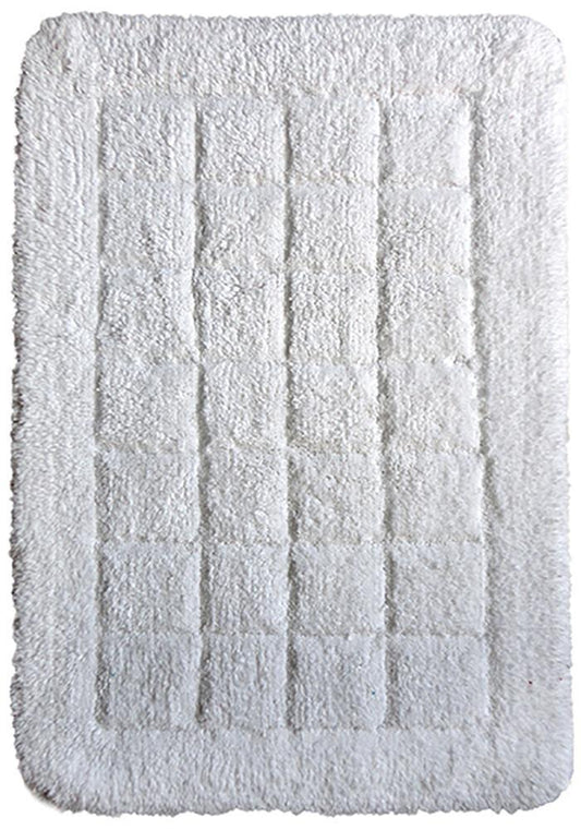 Cotton Bath Mat White-Bath Mat-Rugs 4 Less