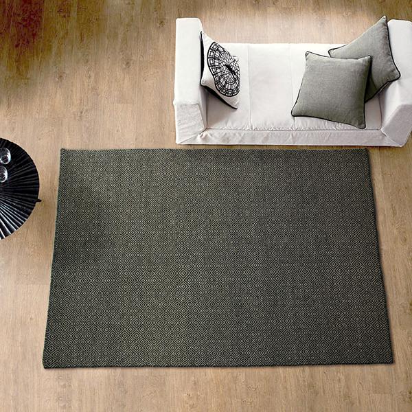 Chalet Rug Diamonds Black/Beige 160x230cm-Wool Rug-Rugs 4 Less