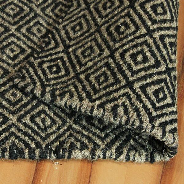 Chalet Rug Diamonds Black/Beige 160x230cm-Wool Rug-Rugs 4 Less