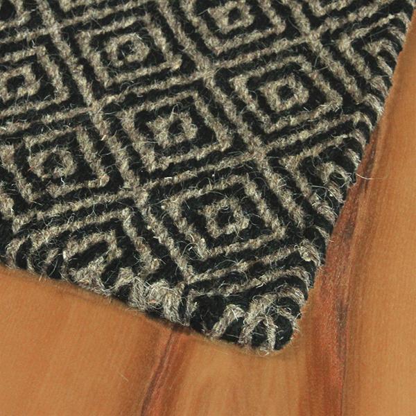 Chalet Rug Diamonds Black/Beige 160x230cm-Wool Rug-Rugs 4 Less