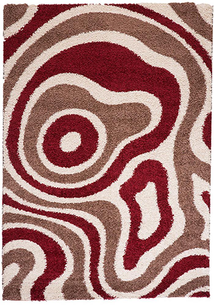 Cabana 891 Taupe-Red Rug 160x230cm-Modern Rug-Rugs 4 Less