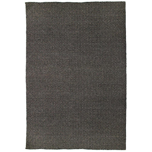 Chalet Rug Diamonds Black/Beige 160x230cm-Wool Rug-Rugs 4 Less