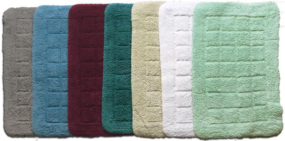 Cotton Bath Mat Aqua-Bath Mat-Rugs 4 Less