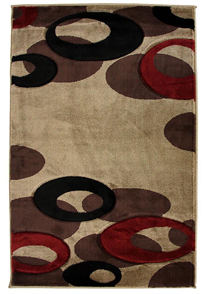 Motion-Plus 8232 Beige Small Modern Rug 120x160cm-Small Modern Rug-Rugs 4 Less