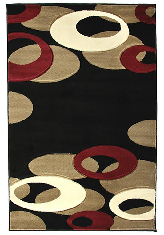 Motion 8232 Black Large Mat 80x130cm-Large Modern Mat-Rugs 4 Less