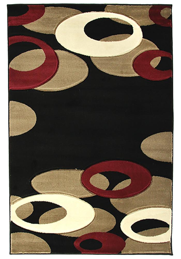 Motion-Plus 8232 Black Small Modern Rug 120x160cm-Small Modern Rug-Rugs 4 Less