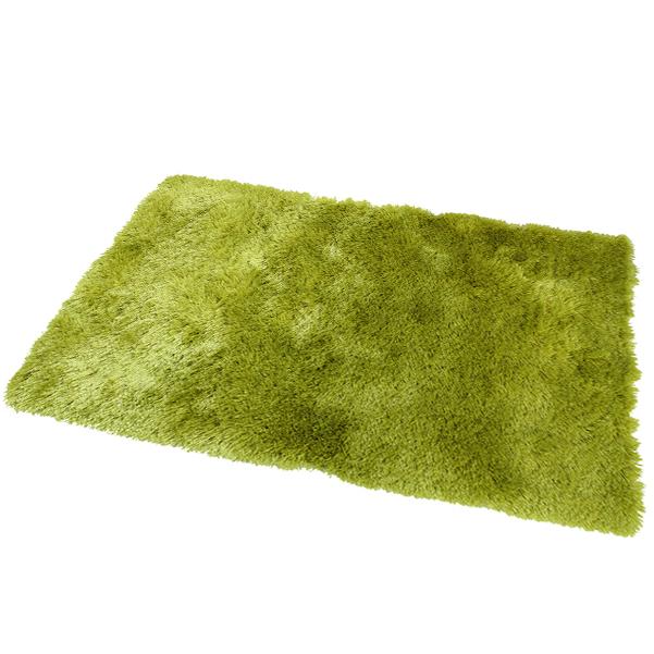 Satin Lime Green Shag Mat 55x85cm-Shag Mat-Rugs 4 Less