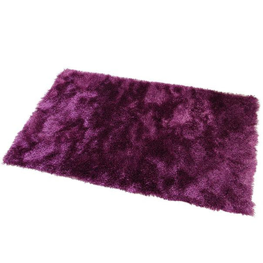 Satin Purple Shag Mat 55x85cm-Shag Mat-Rugs 4 Less