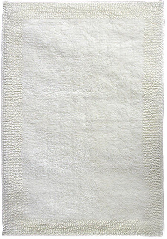 Border Cotton Bath Mat Cream-Bath Mat-Rugs 4 Less