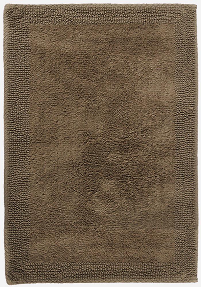 Border Cotton Bath Mat Brown-Bath Mat-Rugs 4 Less