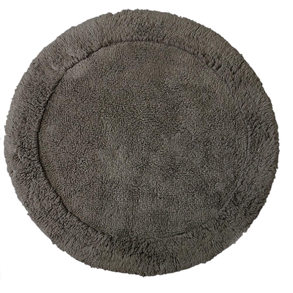 Cotton Round Bath Mat Charcoal-Round Bath Mat-Rugs 4 Less