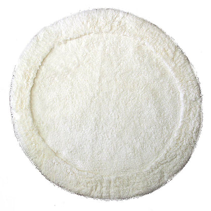 Cotton Round Bath Mat Cream-Round Bath Mat-Rugs 4 Less