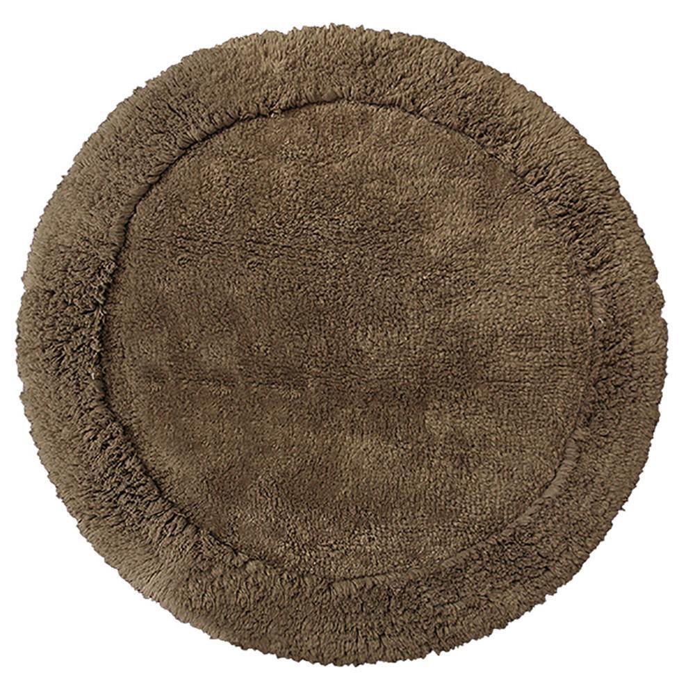 Cotton Round Bath Mat Brown-Round Bath Mat-Rugs 4 Less