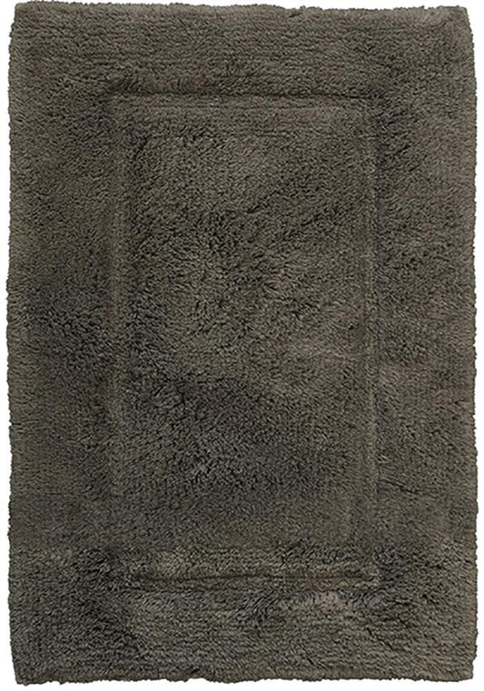 Luxury Border Cotton Bath Mat Charcoal-Bath Mat-Rugs 4 Less