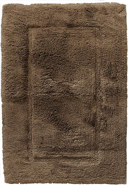 Luxury Border Cotton Bath Mat Brown-Bath Mat-Rugs 4 Less