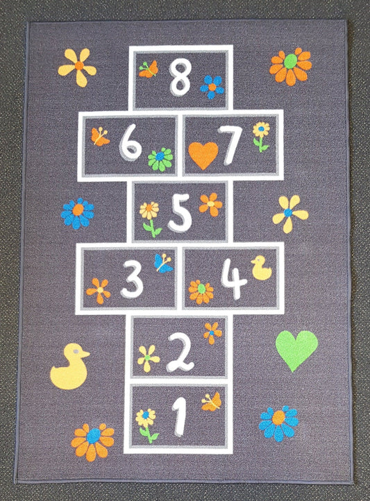 Hopscotch Mat in Size 90cm x 130cm-Rugs 4 Less