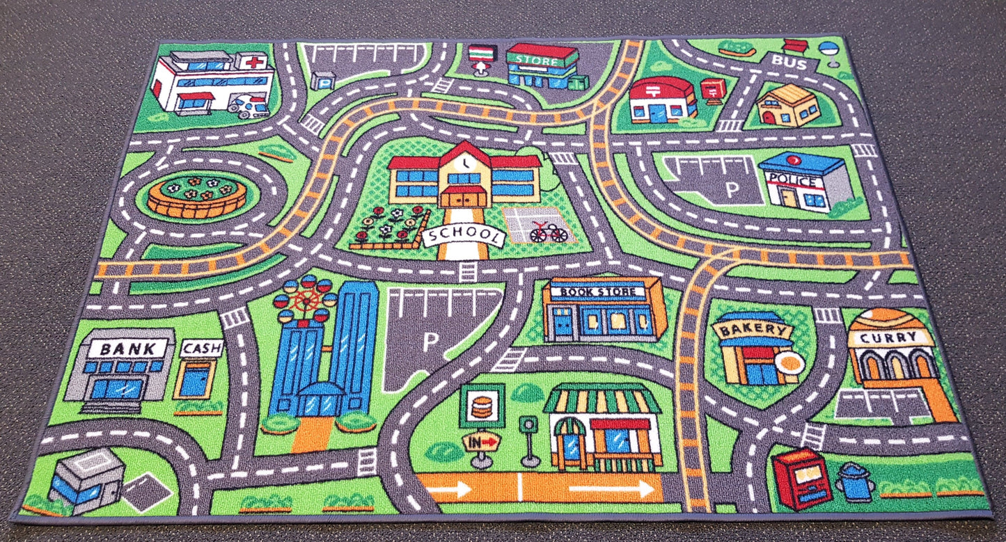 Suburb Kids Car Rug in Size 90cm x 130cm-Rugs 4 Less