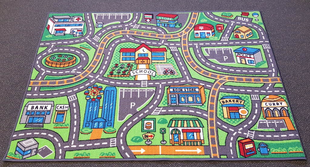 Suburb Kids Car Rug in Size 110cm x 160cm-Rugs 4 Less
