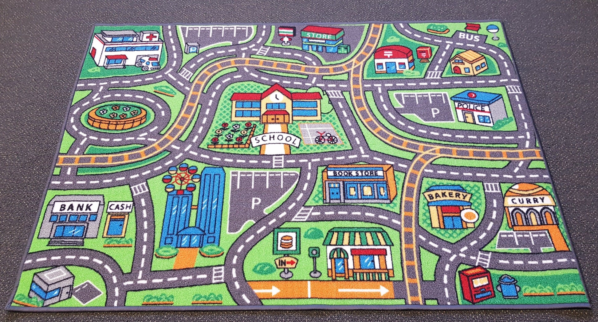 Suburb Kids Car Rug in Size 110cm x 160cm-Rugs 4 Less