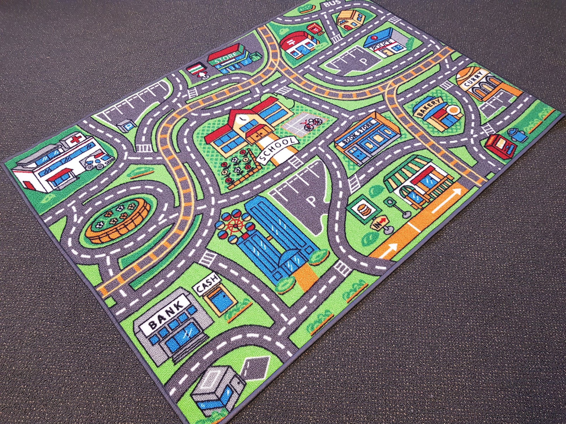 Suburb Kids Car Rug in Size 90cm x 130cm-Rugs 4 Less