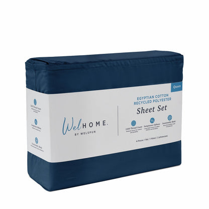 1250TC Egyptian Cotton Rich Bed Sheet Set in Marine Deep