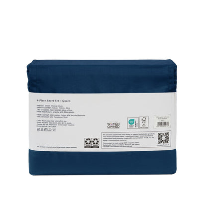 1250TC Egyptian Cotton Rich Bed Sheet Set in Marine Deep