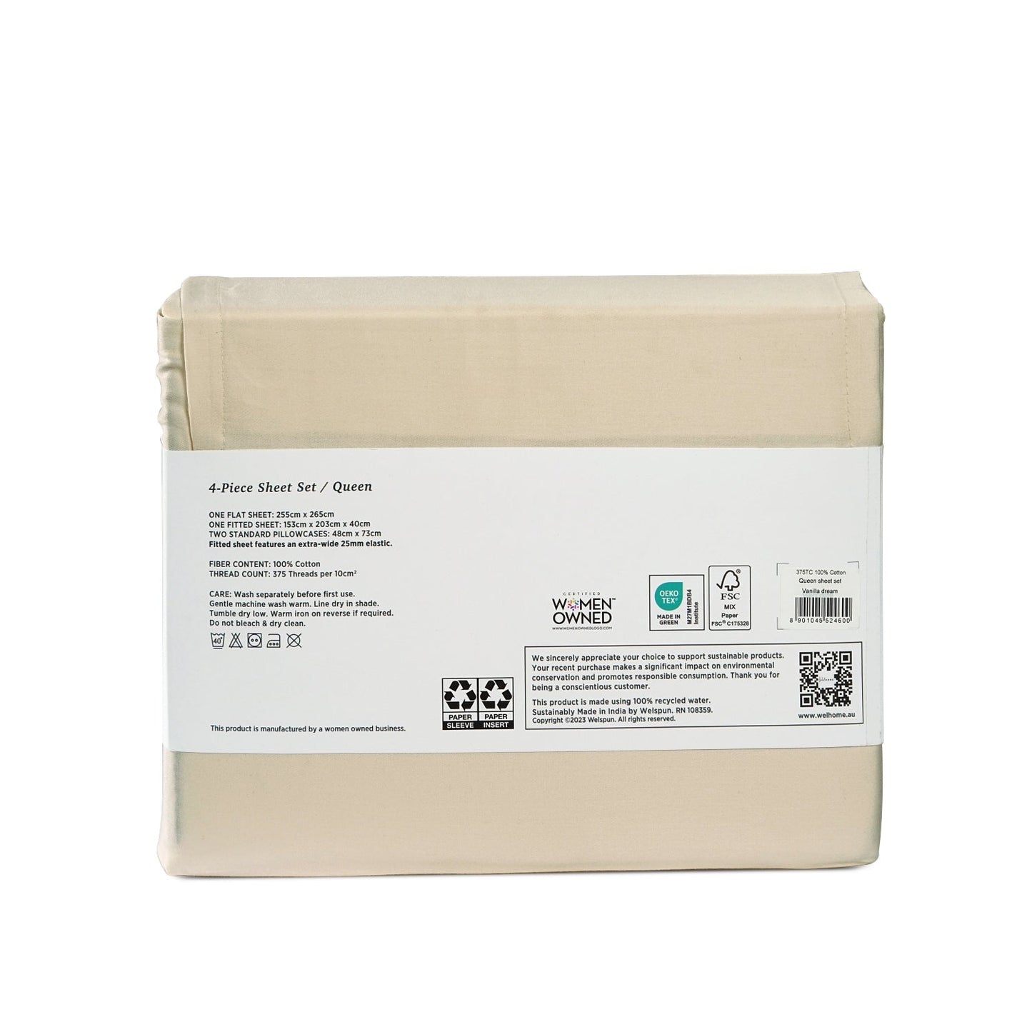 375 Thread Count 100% Cotton Bed Sheets375TC Cotton Bed Sheet Set