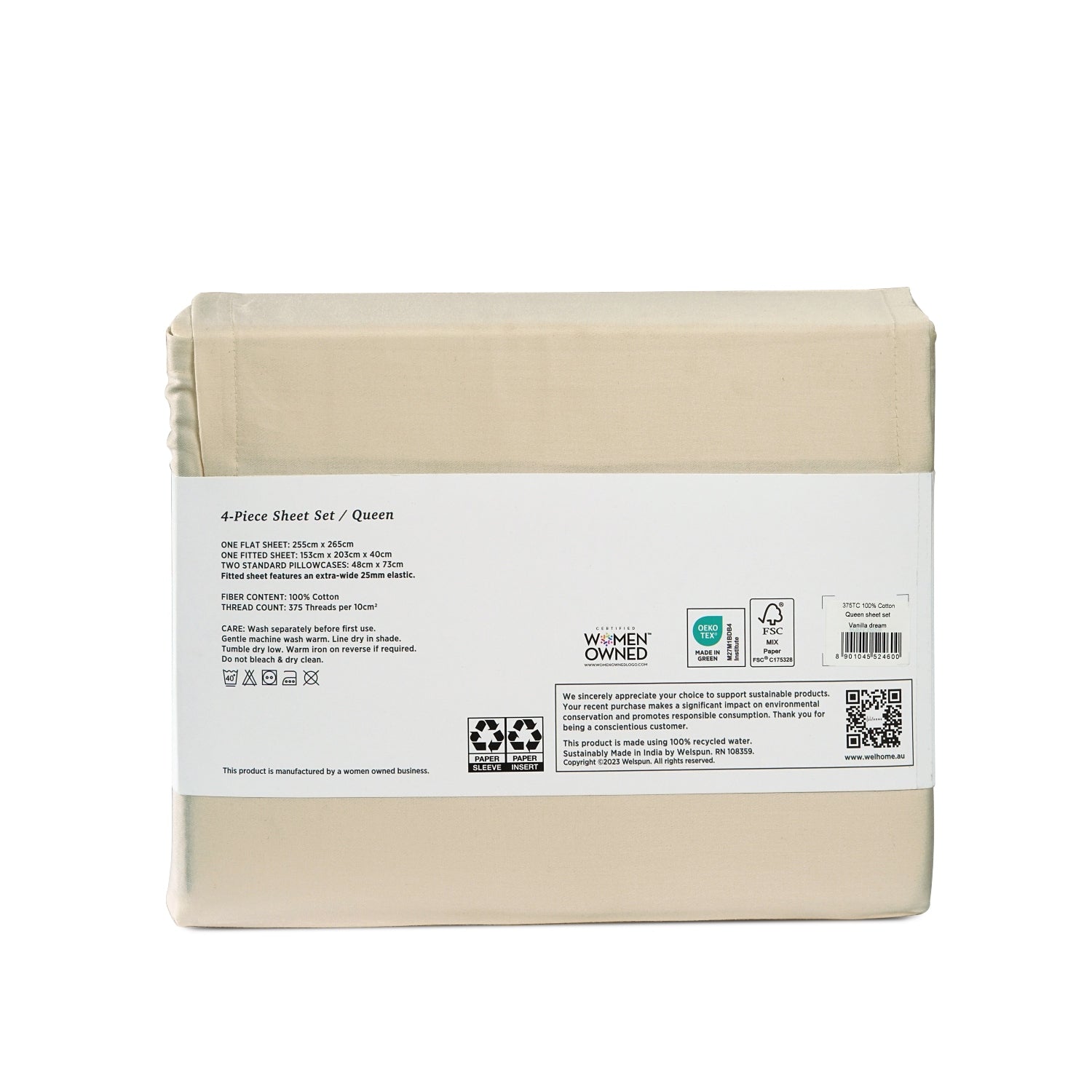 375 Thread Count 100% Cotton Bed Sheets375TC Cotton Bed Sheet Set