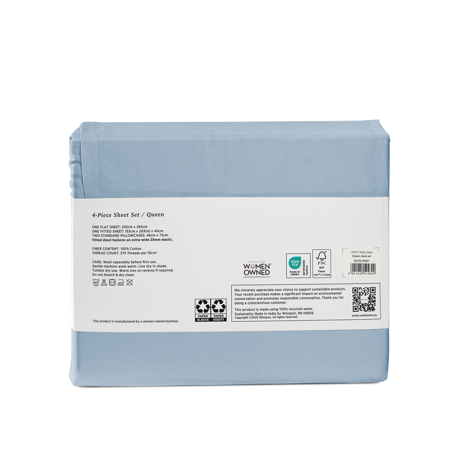 375 Thread Count 100% Cotton Bed Sheets375TC Cotton Bed Sheet Set