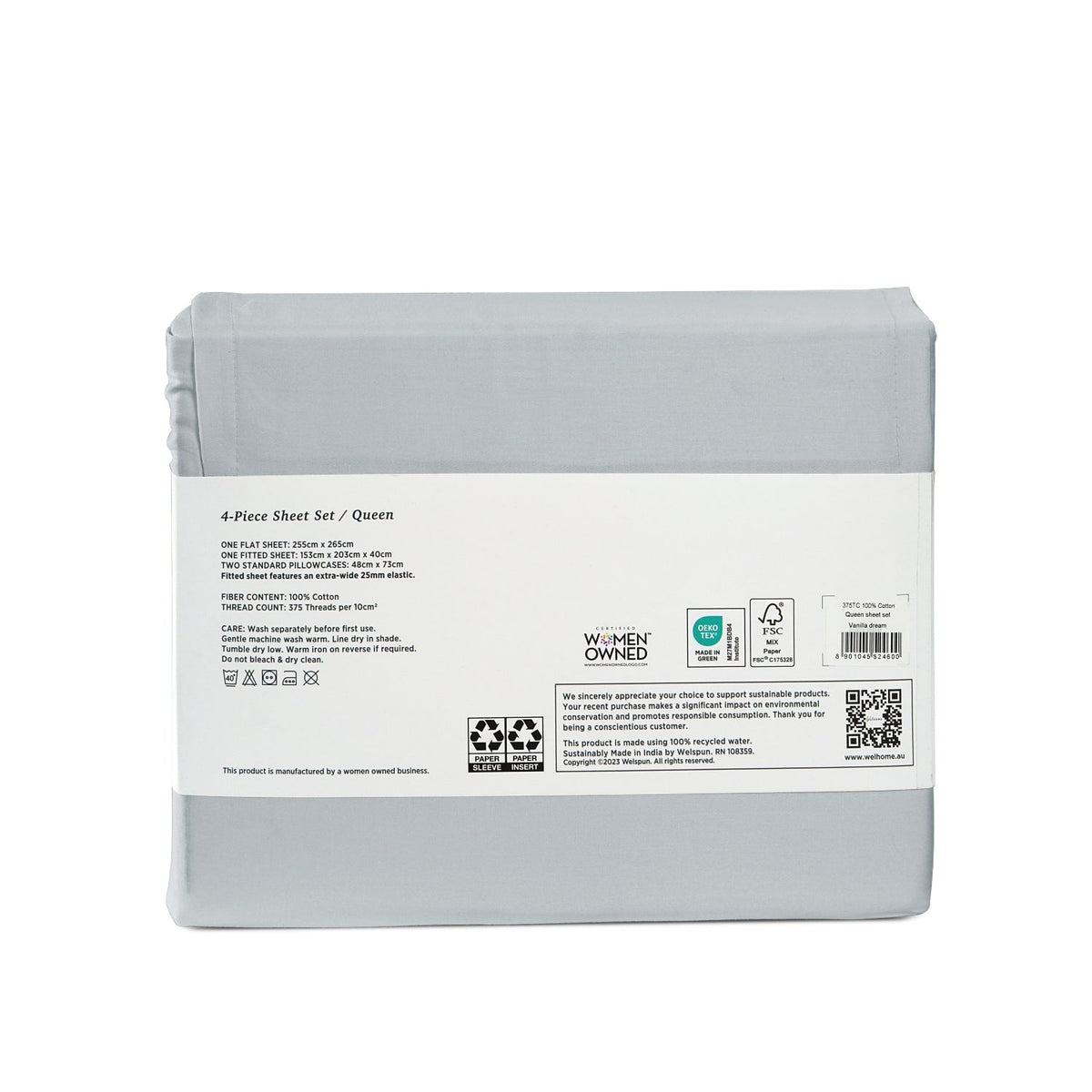 375 Thread Count 100% Cotton Bed Sheets375TC Cotton Bed Sheet Set