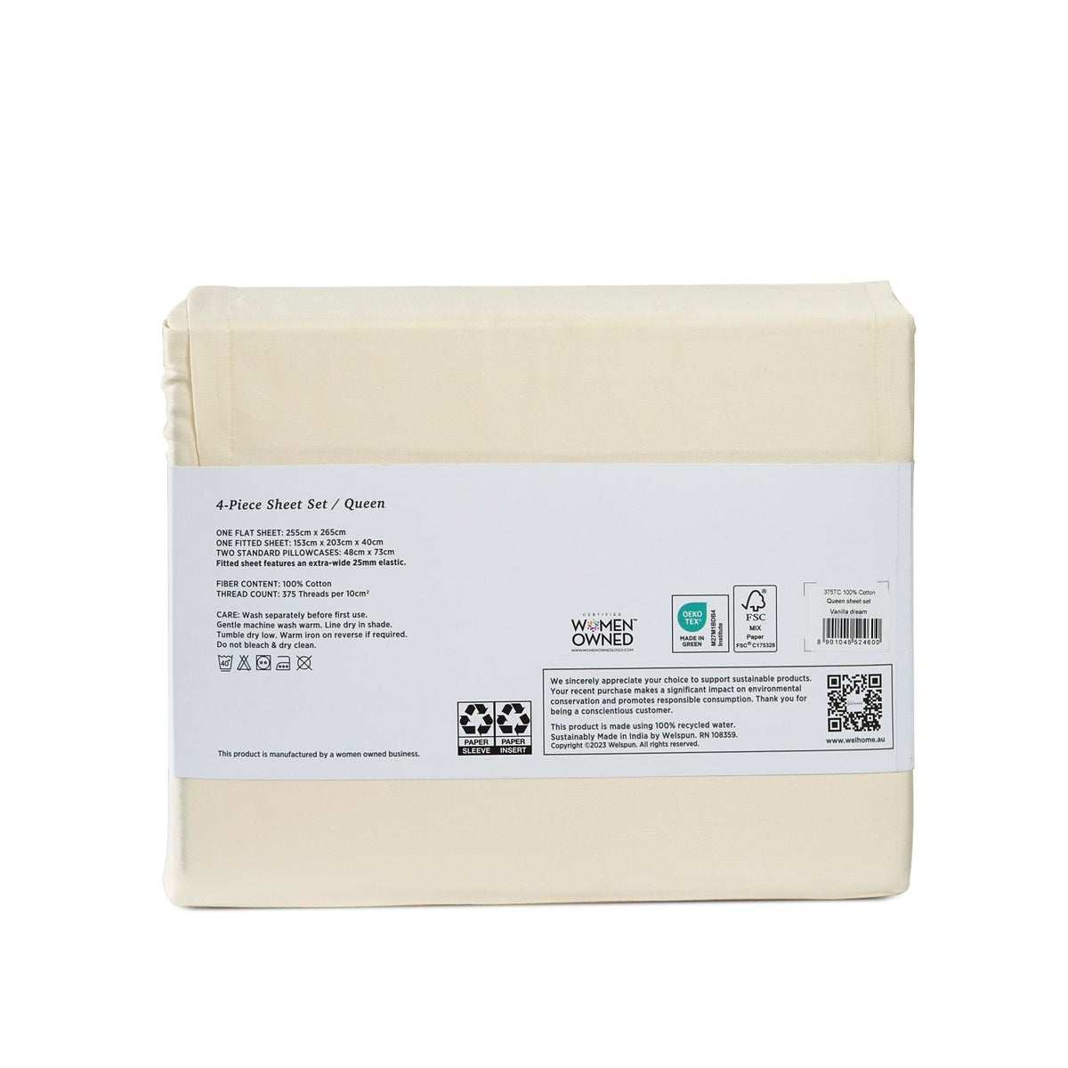 375 Thread Count 100% Cotton Bed Sheets375TC Cotton Bed Sheet Set