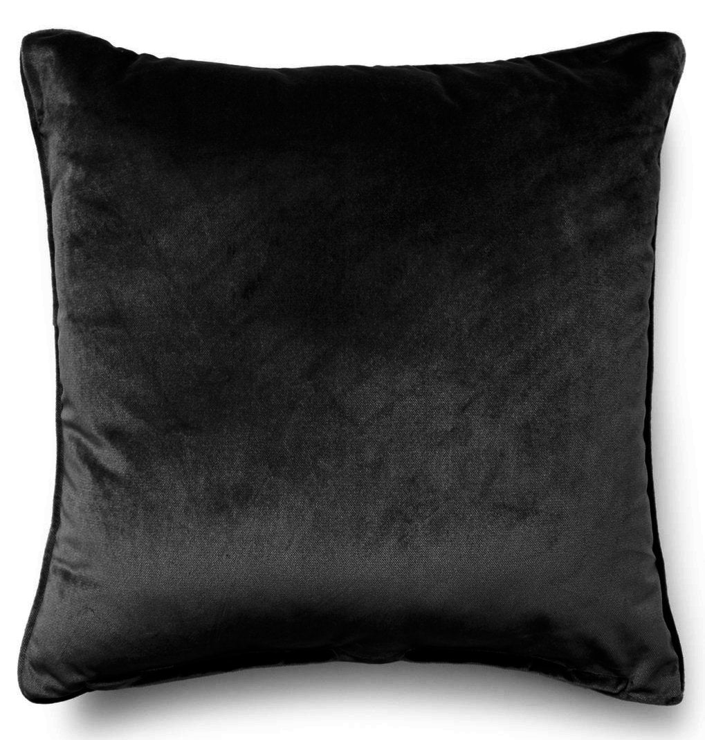 Velvet Cushion Black-Velvet Cushion-Rugs 4 Less