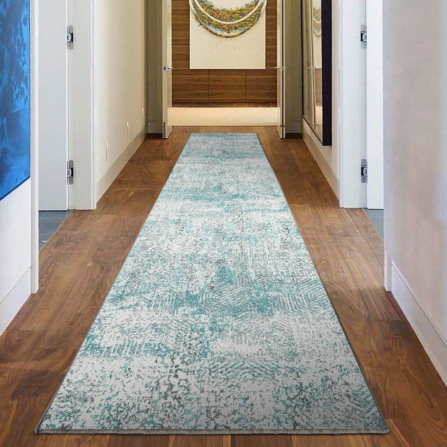 Echo 503 Hall Runner Grey-Teal