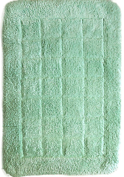 Cotton Bath Mat Light Green-Bath Mat-Rugs 4 Less