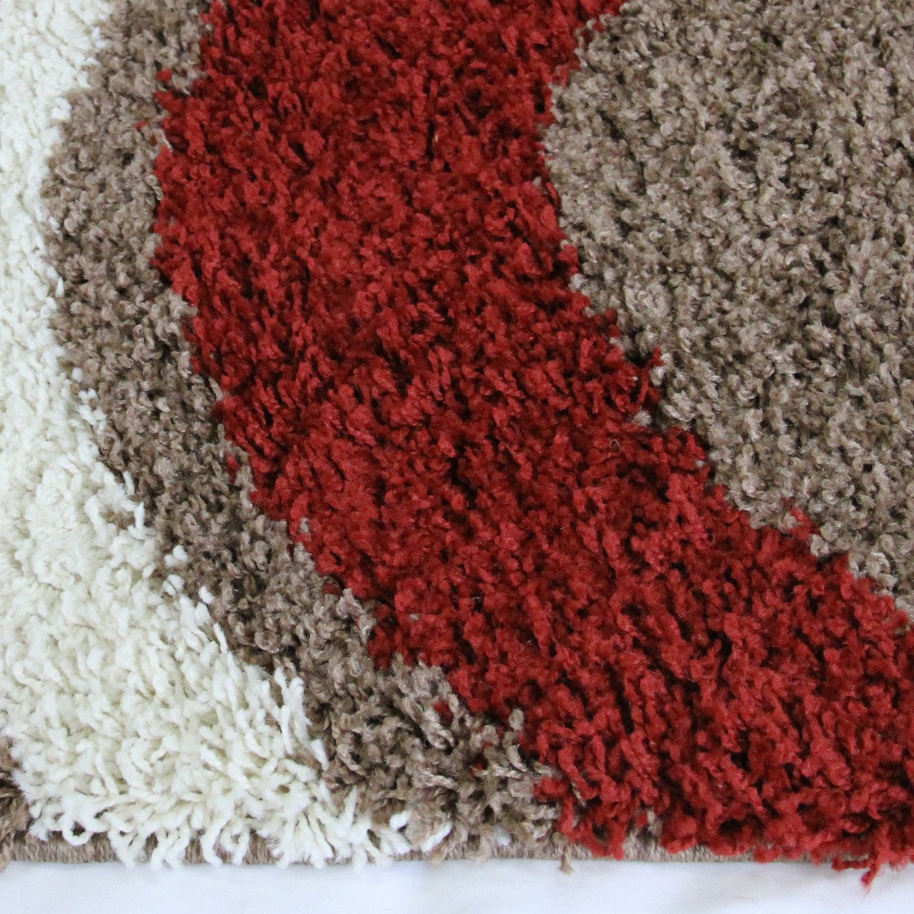 Cabana 891 Taupe-Red Rug 160x230cm-Modern Rug-Rugs 4 Less