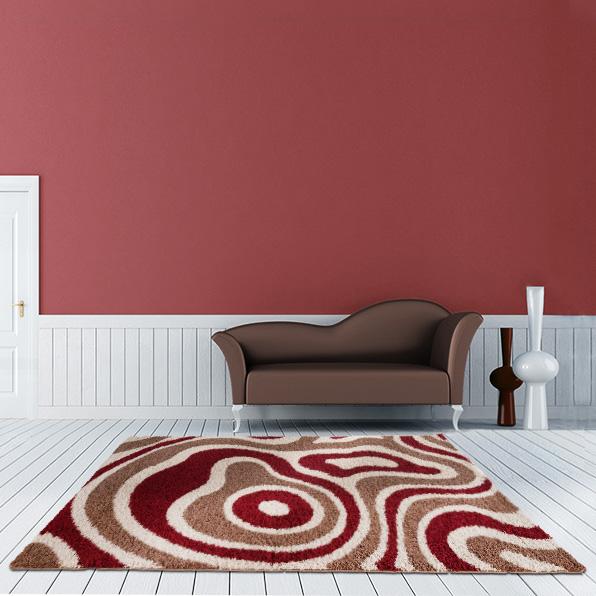 Cabana 891 Taupe-Red Rug 160x230cm-Modern Rug-Rugs 4 Less