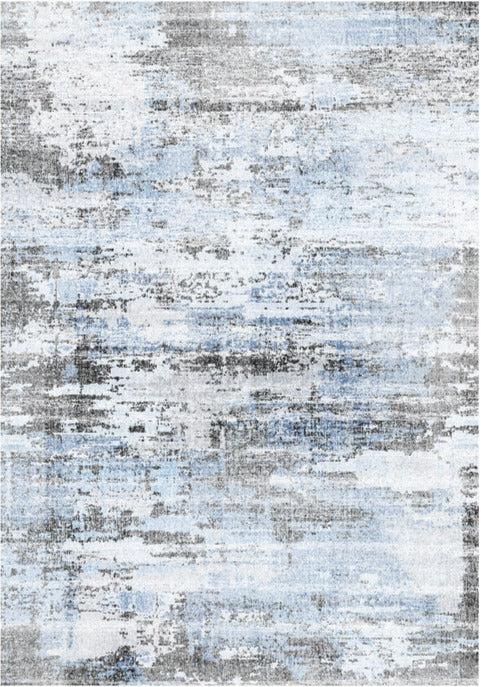 Echo 101 Grey Blue Washable Rug in Size 120cm x 160cm