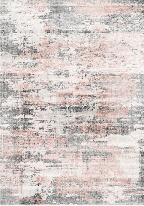 Echo 109 Grey Pink Washable Rug in Size 120cm x 160cm