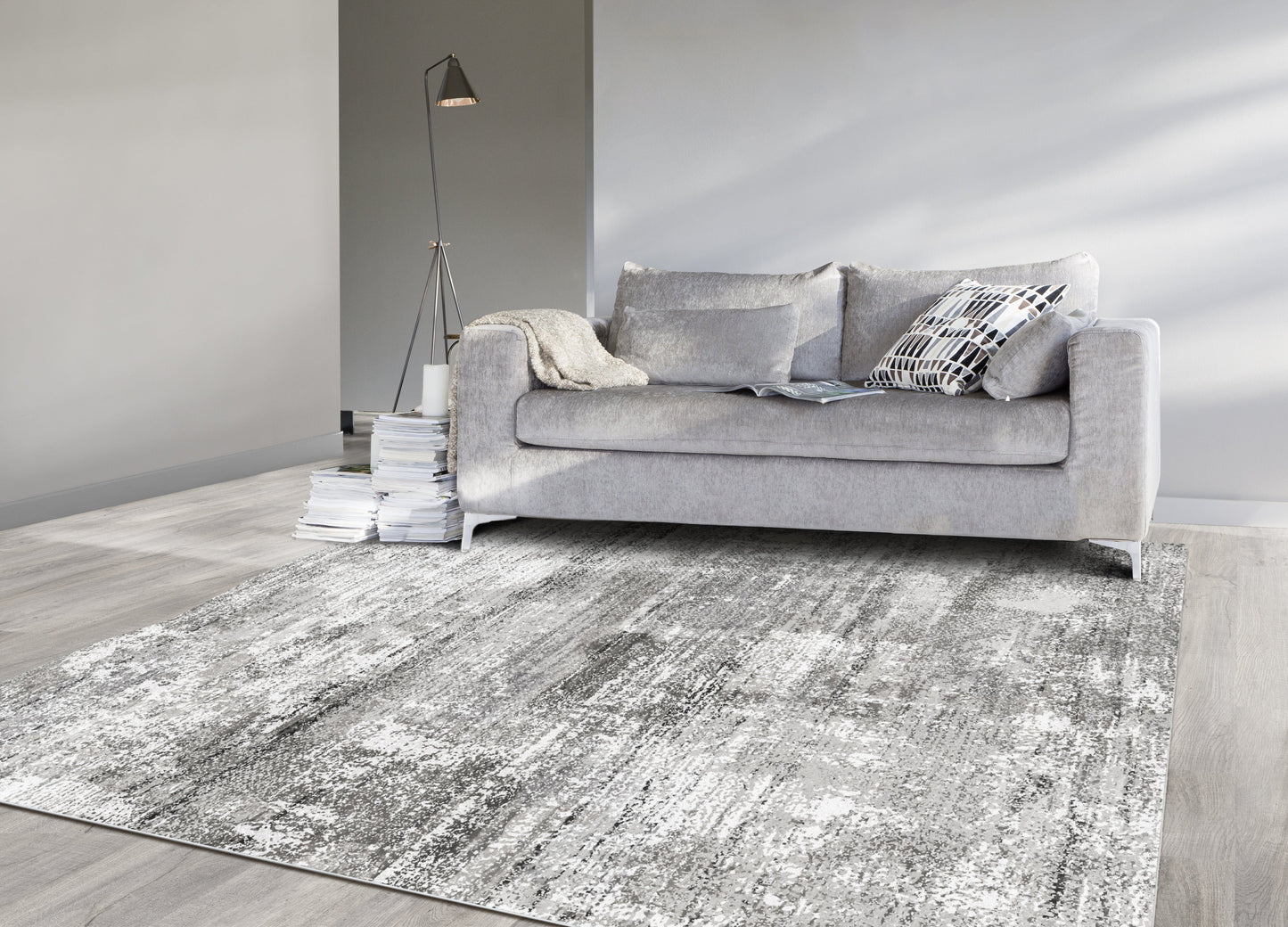 Echo 300 Grey Washable Rug