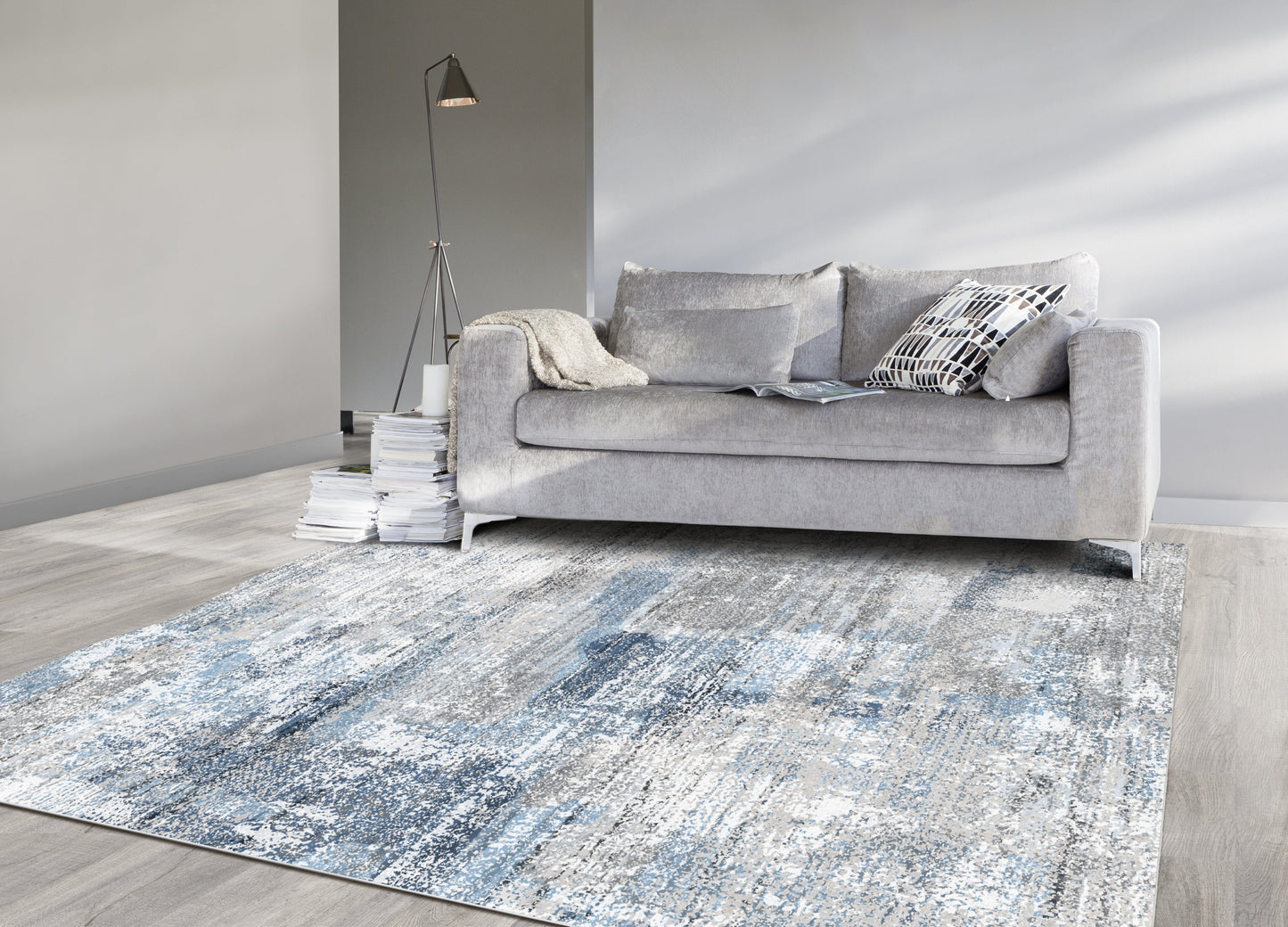 Echo 301 Grey Blue Washable Rug