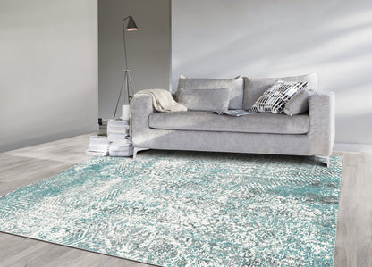 Echo 503 Grey Teal Washable Rug