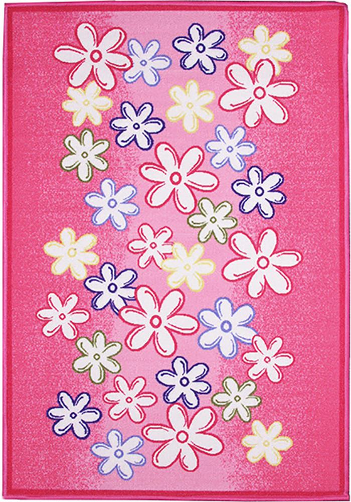Pink Flowers Kids Rug 90x130cm-Kids Rug-Rugs 4 Less