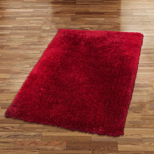 Pluto Red Shag Rug 150x220cm-Shag Rug-Rugs 4 Less