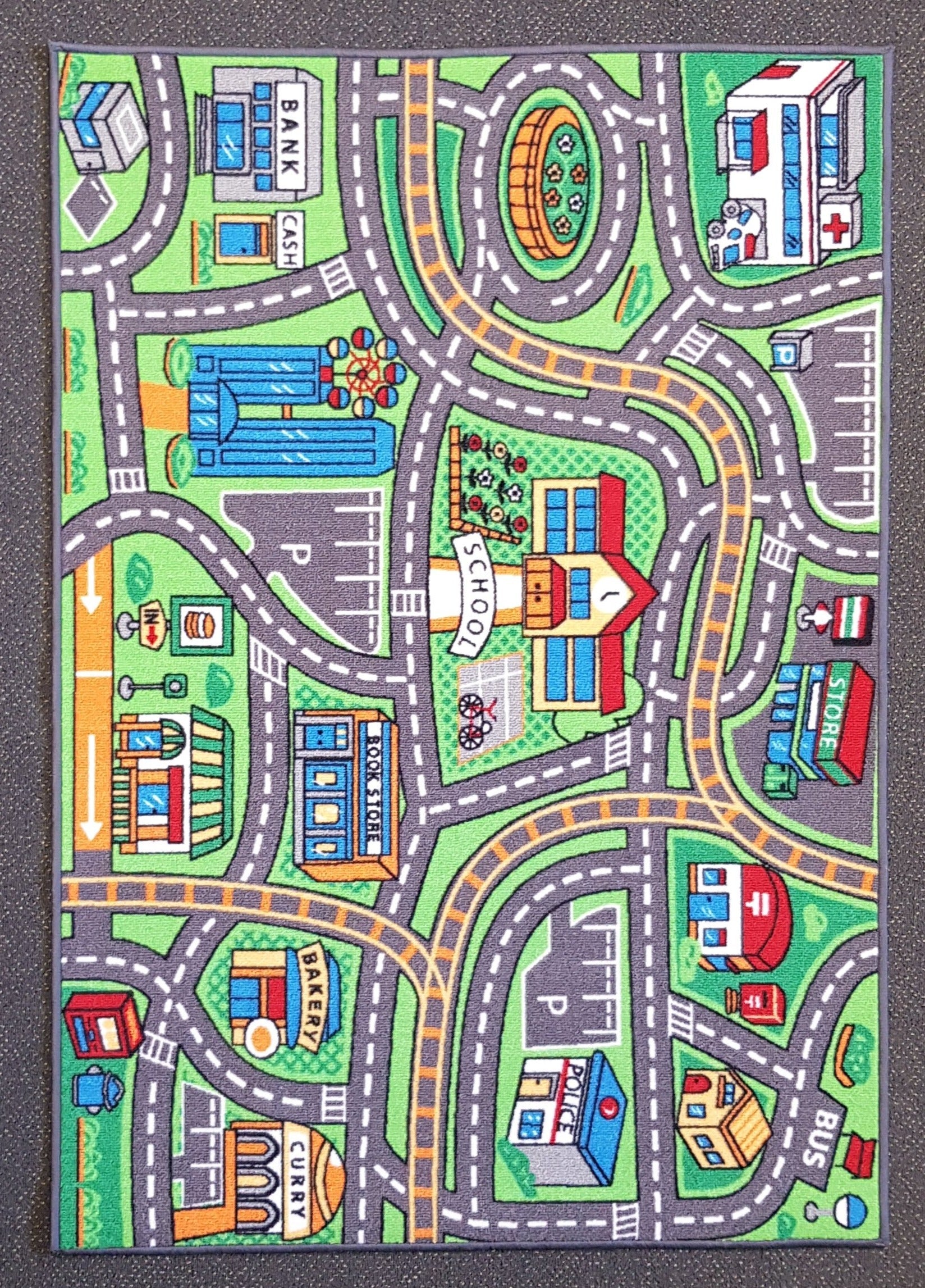 Suburb Kids Car Rug in Size 90cm x 130cm-Rugs 4 Less