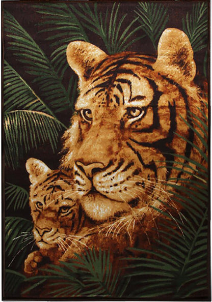 Animal Large Rug Tiger & Cub 140x190cm-Animal Rug-Rugs 4 Less